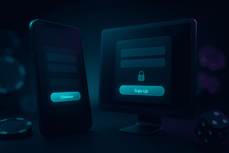 Écran d'inscription avec e-mail/téléphone et mot de passe